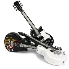 Guitar Design Regular Flame Lighter W/ Flashing Lights 12ct Box 09178